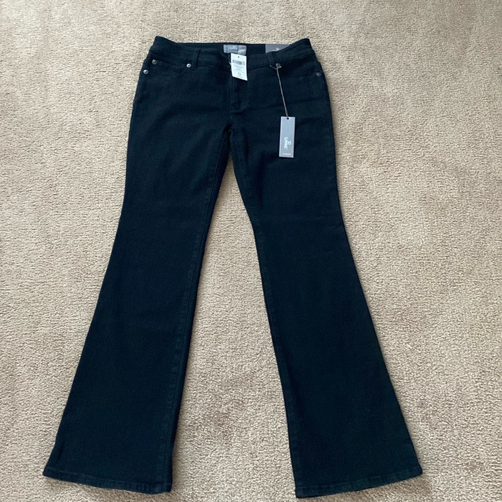New black stretch jeans By Chicos size 0 I gave the measurements